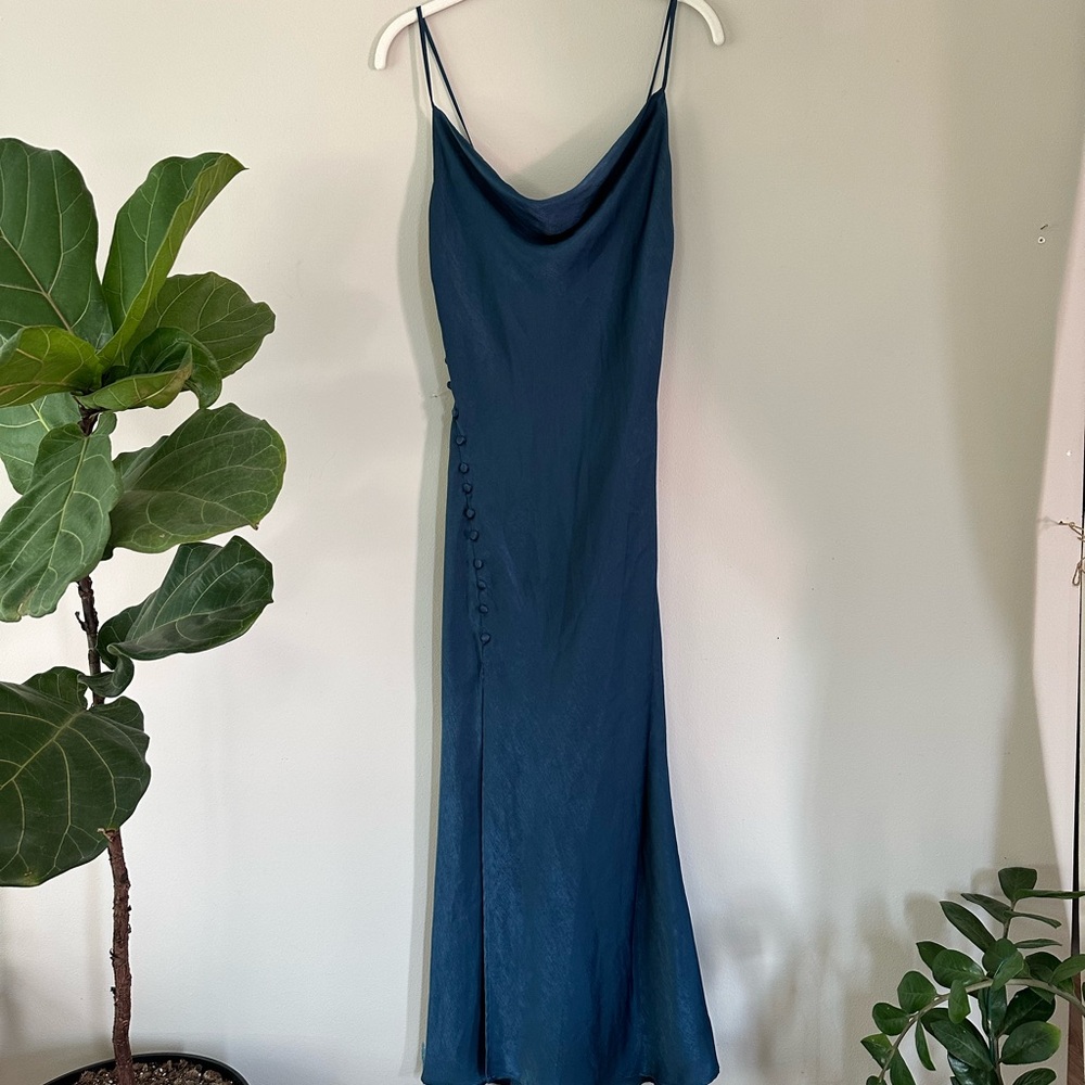 Zara Blue Sleeveless Slip Dress